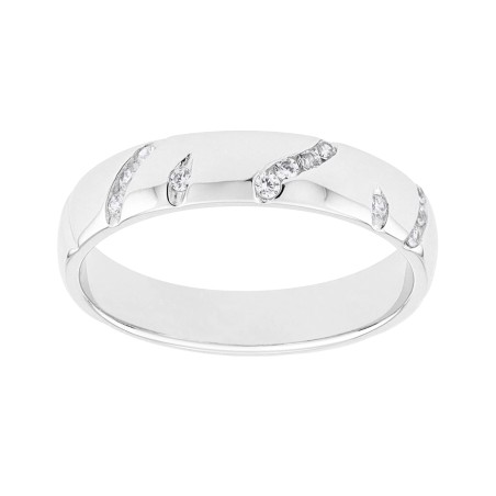 Bague femme alliance or 750/1000 blanc et diamants edo3c019gb4.750mil – bagues de mariage