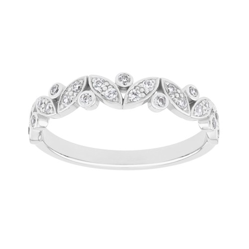 Bague Femme Alliance OR 750/1000 blanc et diamants 