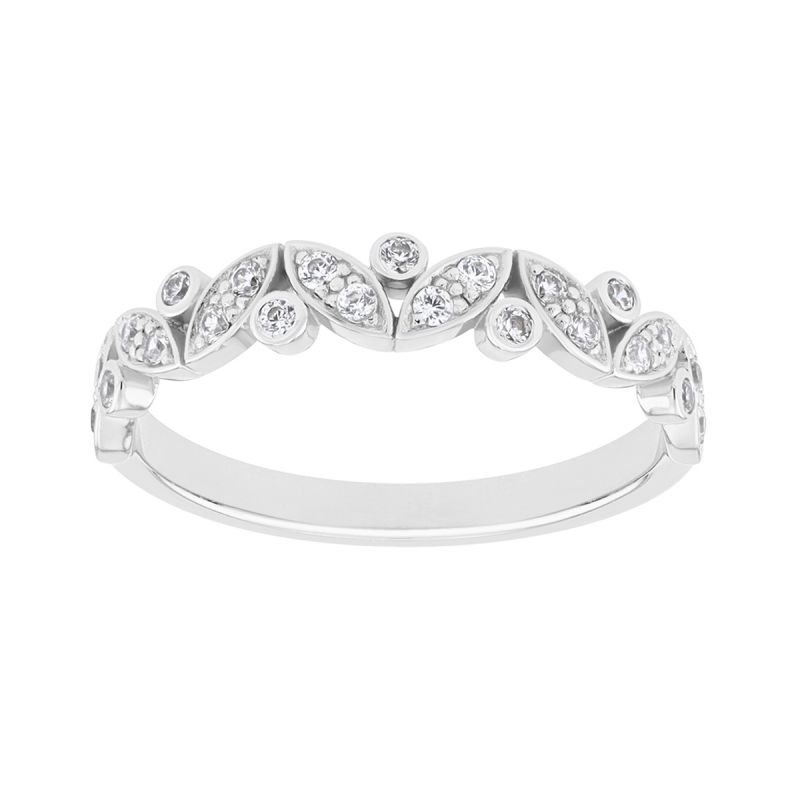 Bague Femme Alliance OR 750/1000 blanc et diamants 