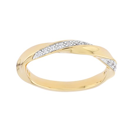Bague femme alliance or 750/1000 bicolore et diamants edo3c021bb4.750mil – bagues de mariage