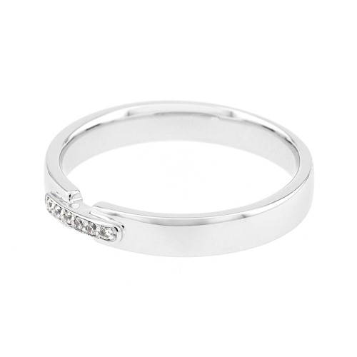Bague Femme Alliance OR 750/1000 blanc et diamants 