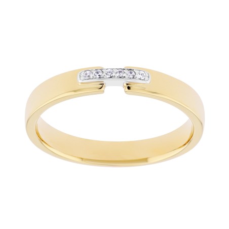 Bague femme alliance or 750/1000 bicolore et diamants edo3c022xb2.750mil – bagues de mariage