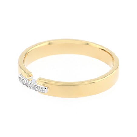 Bague Femme Alliance OR 750/1000 bicolore et diamants 