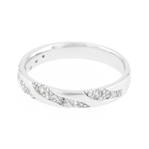 Bague Femme Alliance OR 750/1000 blanc et diamants 