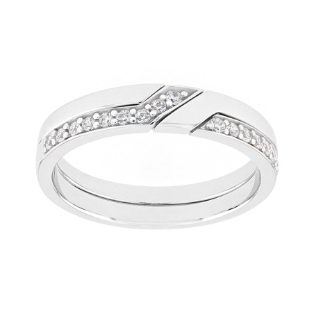 Bague femme alliance or 750/1000 blanc et diamants edo3c036gb2.750mil – bagues de mariage