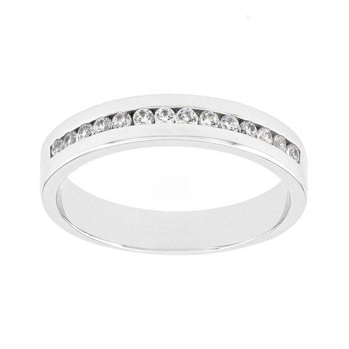 Bague Femme Alliance OR 750/1000 blanc et diamants 