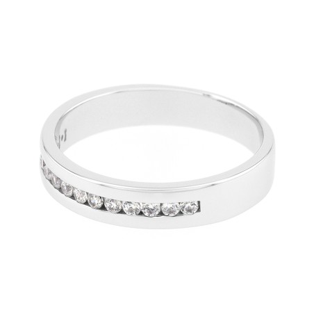 Bague Femme Alliance OR 750/1000 blanc et diamants 