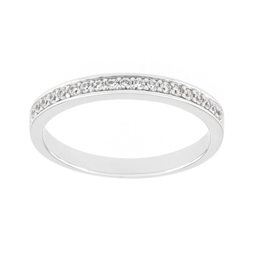Bague Femme Alliance OR 750/1000 blanc et diamants 