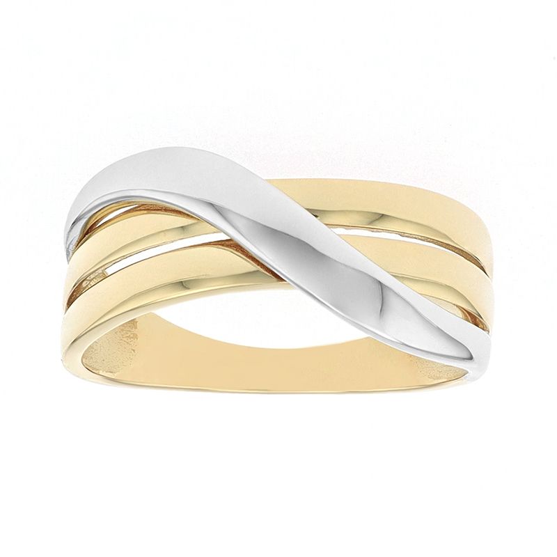 Bague femme entrelacée or 375/1000 bicolore - bagues-femmes - edora Bague femme entrelacée or 375/1000 bicolore - bagues-femmes - edora