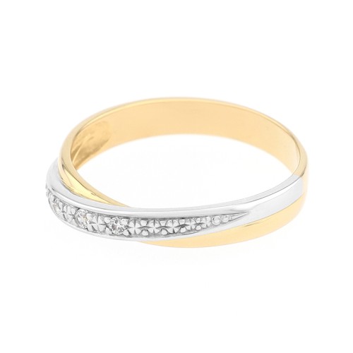Bague femme alliance OR 750/1000 Bicolore et diamants
