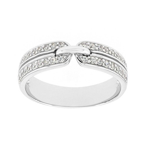 Bague femme alliance OR 750/1000 Blanc et diamants