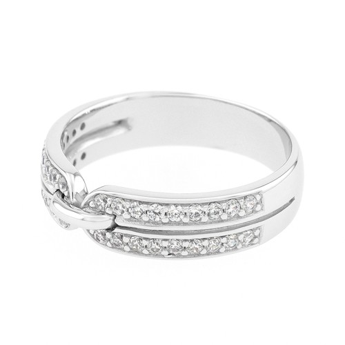 Bague femme alliance OR 750/1000 Blanc et diamants