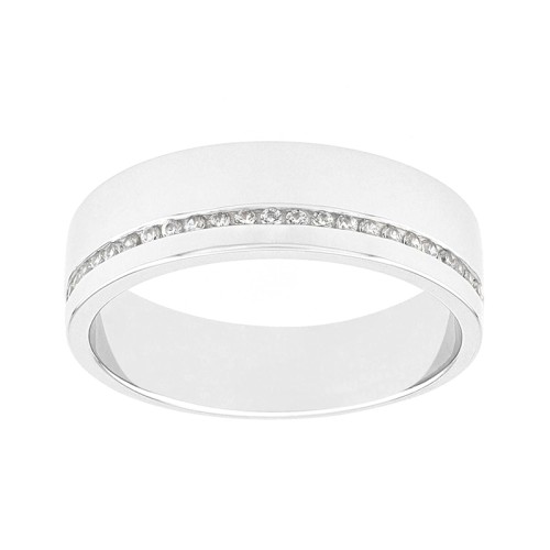Bague femme alliance OR 750/1000 Blanc et diamants
