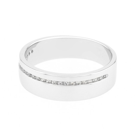 Bague femme alliance OR 750/1000 Blanc et diamants