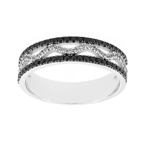 Bague Femme Alliance OR 750/1000 blanc et diamants 