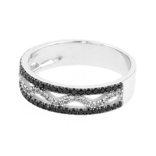 Bague Femme Alliance OR 750/1000 blanc et diamants 