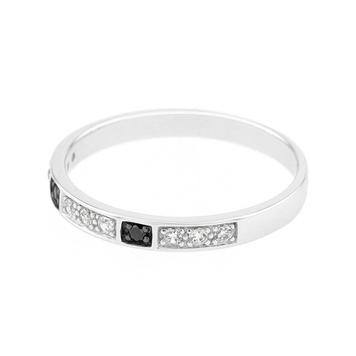 Bague Femme Alliance OR 750/1000 blanc et diamants 