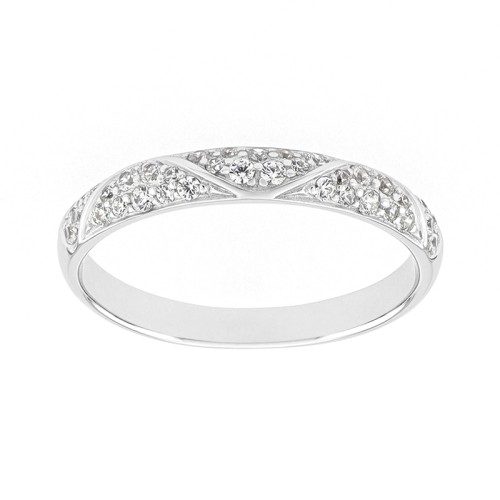 Bague Femme Alliance OR 750/1000 blanc et diamants 