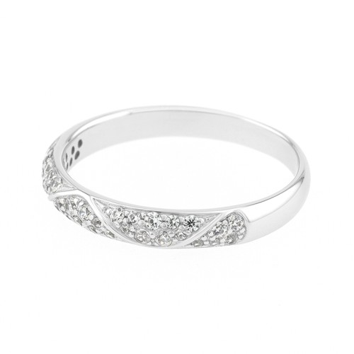 Bague Femme Alliance OR 750/1000 blanc et diamants 