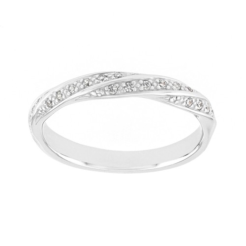 Bague Femme Alliance OR 750/1000 blanc et diamants 