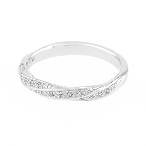 Bague Femme Alliance OR 750/1000 blanc et diamants 