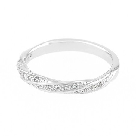 Bague Femme Alliance OR 750/1000 blanc et diamants 