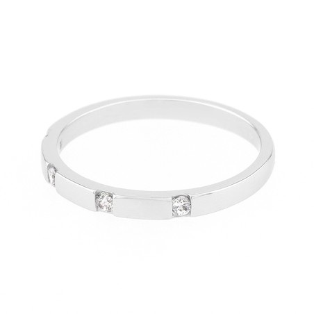 Bague Femme Alliance OR 750/1000 blanc et diamants 