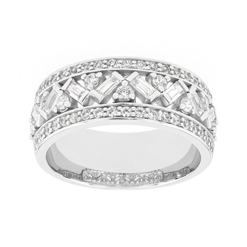 Bague Femme Alliance OR 750/1000 blanc et diamants 
