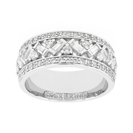 Bague femme alliance or 750/1000 blanc et diamants edo3f035gb3.750mil – bagues de mariage