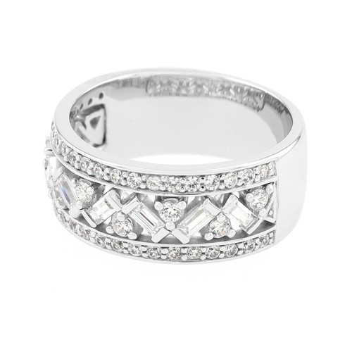 Bague Femme Alliance OR 750/1000 blanc et diamants 