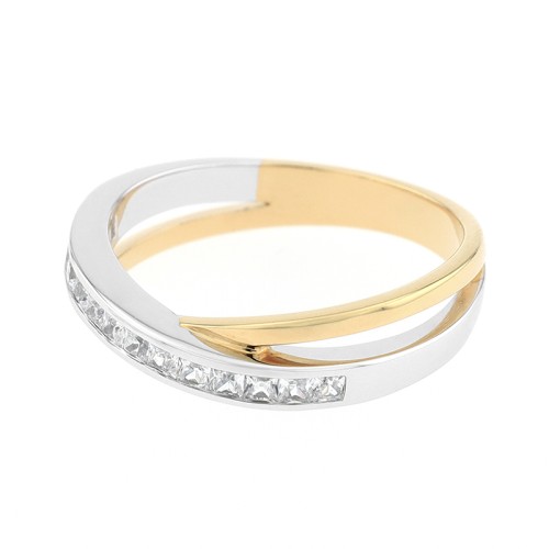 Bague Femme Alliance OR 750/1000 bicolore et diamants