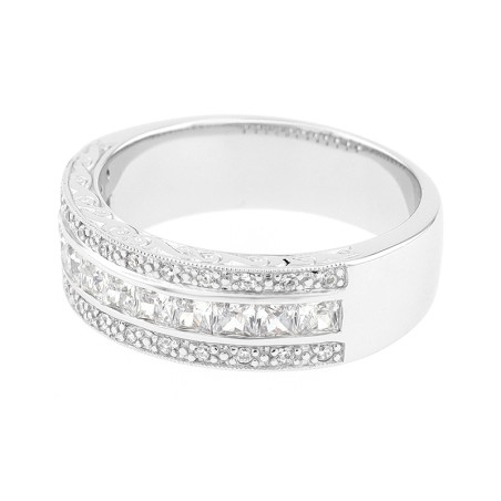 Bague Femme Alliance OR 750/1000 bicolore et diamants 