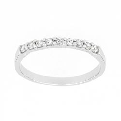 Bague femme alliance or 750/1000 blanc et diamants - alliances - edora - 0