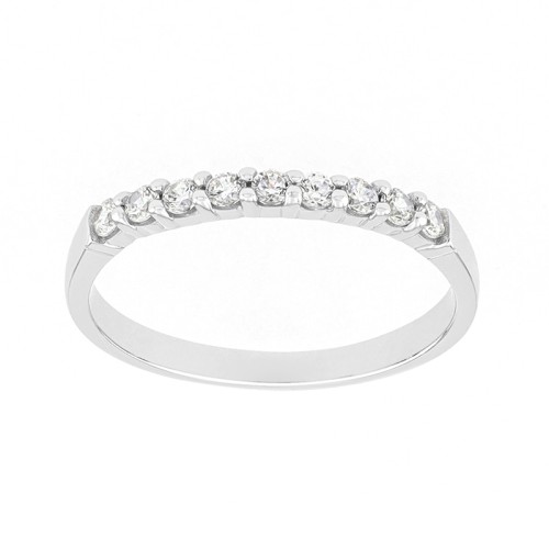 Bague Femme Alliance OR 750/1000 blanc et diamants 