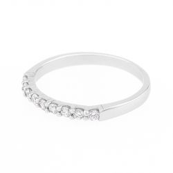 Bague femme alliance or 750/1000 blanc et diamants - alliances - edora - 1