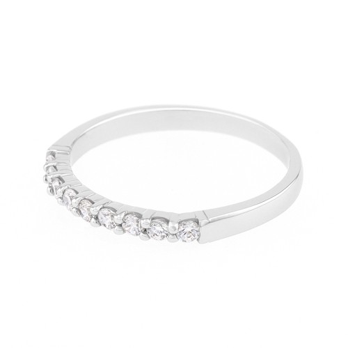 Bague Femme Alliance OR 750/1000 blanc et diamants 