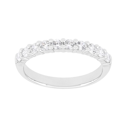Bague Femme Alliance OR 750/1000 blanc et diamants 