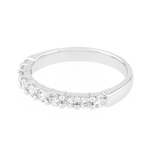 Bague Femme Alliance OR 750/1000 blanc et diamants 