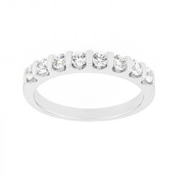 Bague femme alliance or 750/1000 blanc et diamants - alliances - edora - 0