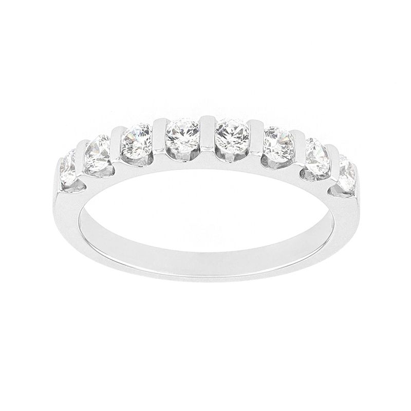 Bague femme alliance or 750/1000 blanc et diamants - alliances - edora