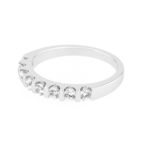 Bague Femme Alliance OR 750/1000 blanc et diamants 