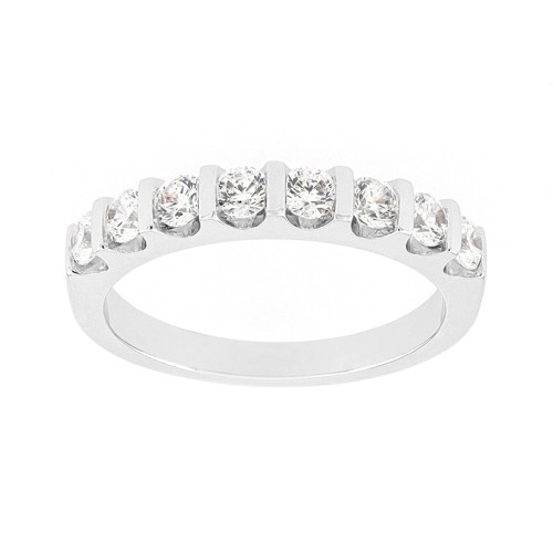 Bague Femme Alliance OR 750/1000 blanc et diamants 