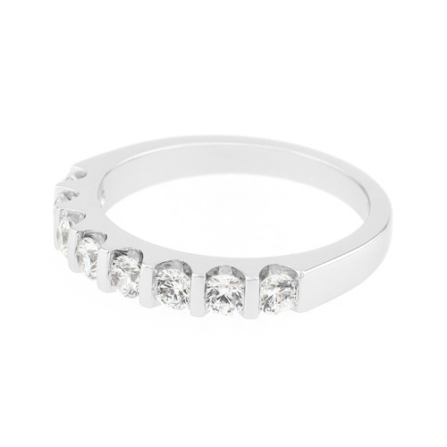 Bague Femme Alliance OR 750/1000 blanc et diamants 