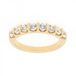 Bague femme alliance or 750/1000 jaune et diamants - alliances - edora - 0