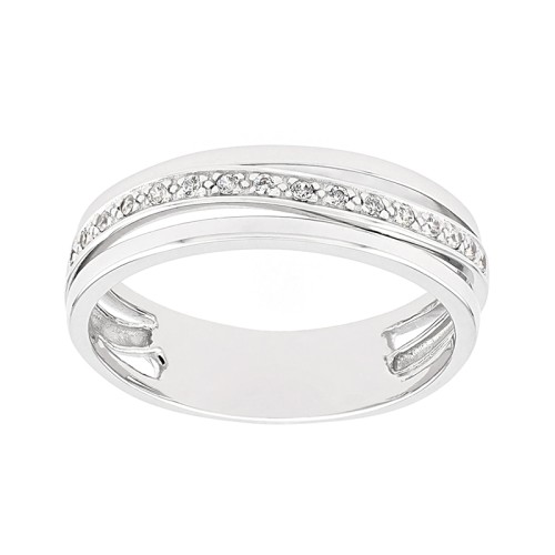 Bague Femme Alliance OR 750/1000 blanc et diamants 
