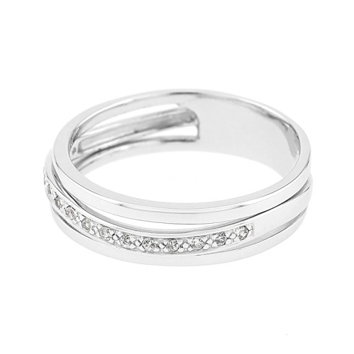 Bague Femme Alliance OR 750/1000 blanc et diamants 