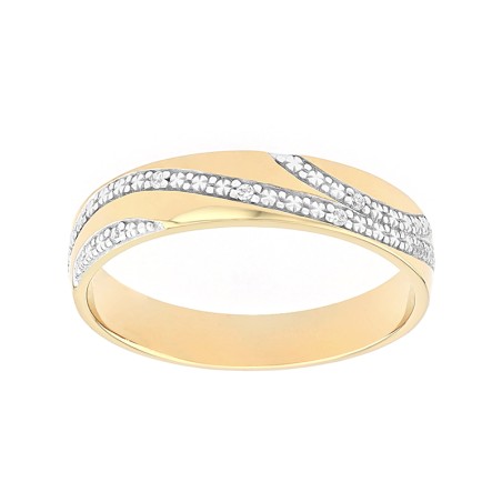 Bague femme alliance or 750/1000 bicolore et diamants edo3c171bb4.750mil – bagues de mariage