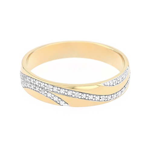 Bague Femme Alliance OR 750/1000 bicolore et diamants 