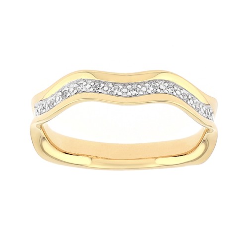 Bague Femme Alliance OR 750/1000 bicolore et diamants 