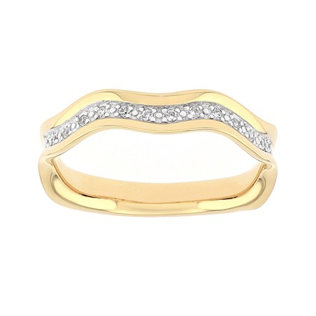 Bague femme alliance or 750/1000 bicolore et diamants edo3f046bb4.750mil – bagues de mariage